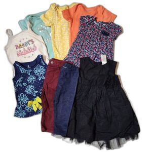 Girls Summer Clothing Lot 12M 9 Piece Mixed Brands Bundle